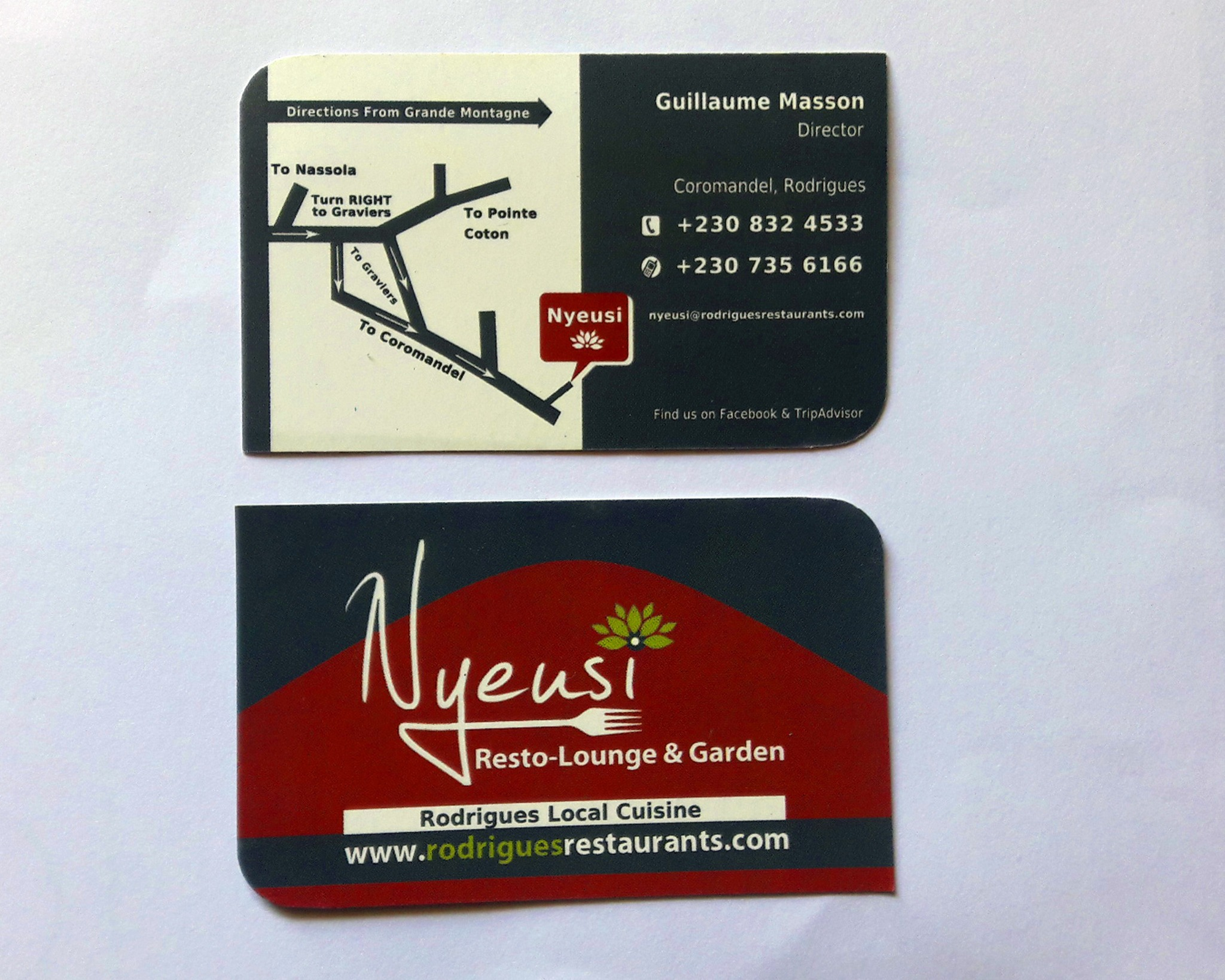 Nyeusi Resto Lounge & Garden business card90-