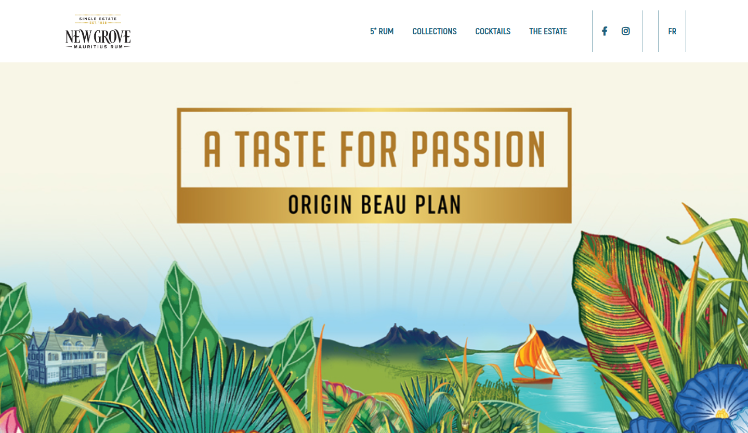 New Grove Rum brand website
