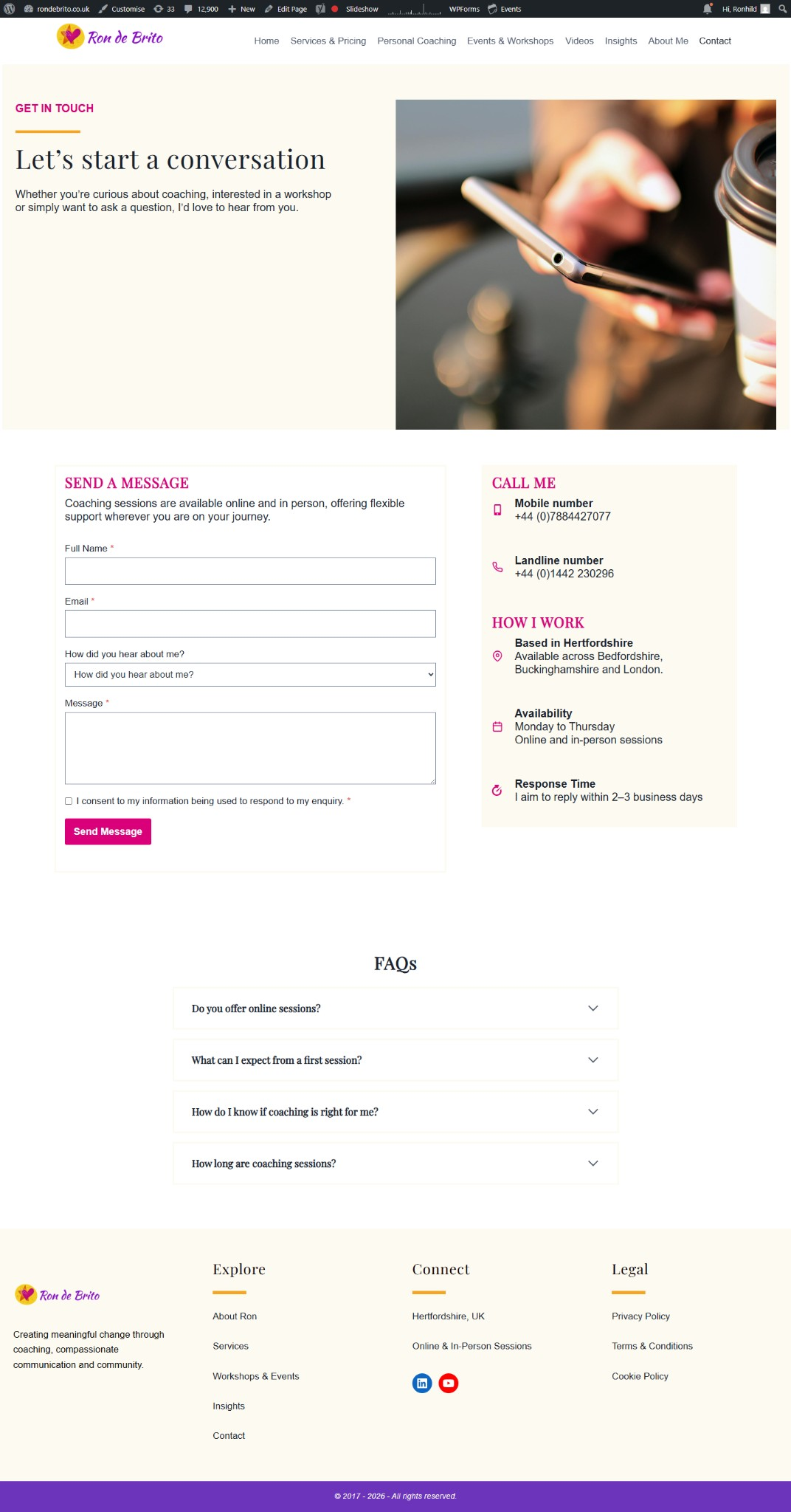 Ron de Brito homepage